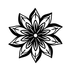 Fototapeta premium This is a stylized black and white flower illustration, perfect for:Tattoo designs Stickers or decals T-shirt prints Laser cutting or engraving patterns