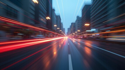 Obraz premium Abstract Art Map of Urban Light Tracks