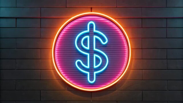 A vibrant neon sign promoting content monetization strategies.