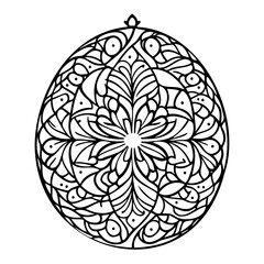 Intricate Black and White Mandala Design Element