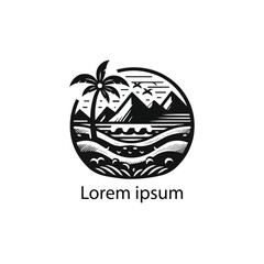 Fototapeta premium A sea beach logo concept 