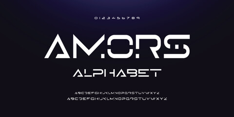 Creative modern technology alphabet fonts. Abstract typography urban sport, techno , fashion, digital, future creative logo font. vector illustration