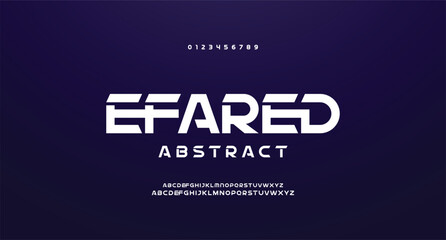 Design Modern abstract digital alphabet font. Minimal technology typography, Creative urban sport fashion futuristic font and with numbers. vector illustration.