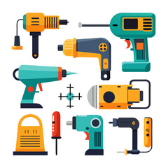 Set of Construction and Repair Tools Cartoon Vector Illustration