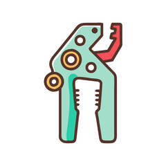 Isolated cartoon lineman cable stripper tool with handle