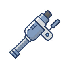 Isolated cartoon illustration of car fuel injector on black