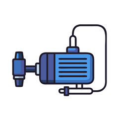 Blue Medical Machine Icon Illustration on Black Background