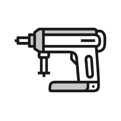 Nail gun icon on a black background