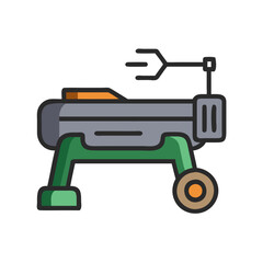 Cartoon Mars rover exploration space vehicle icon illustration