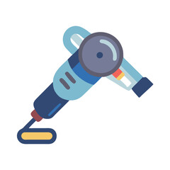 Modern Flat Design Angle Grinder on Black Background