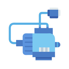 Obraz premium Blue Electric Water Pump on black background illustration