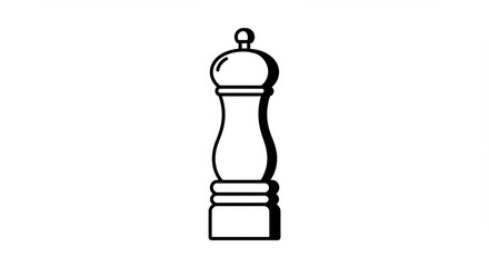 Obraz premium Elegant Pepper Mill, Monochrome Line Art Illustration.
