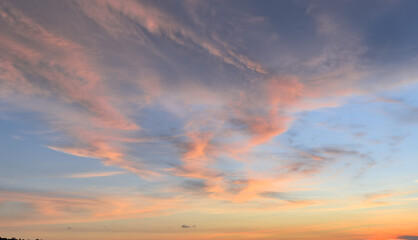 Colourful Sunset at Kamala Beach in Phuket Thailand. Kamala beach on Lovely island of phuket where the waters are turquoise blue, lush green mountains colourful skies