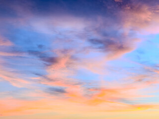 Colourful Sunset at Kamala Beach in Phuket Thailand. Kamala beach on Lovely island of phuket where the waters are turquoise blue, lush green mountains colourful skies