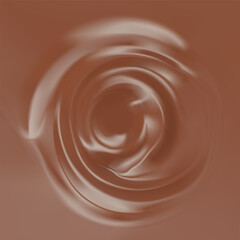Milk Chocolate Swirl liquid dark cream. Sauce and food delicious vector texture with melt and creamy look. Hot sweet drop of dessert.