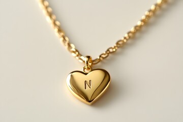 Fototapeta premium Heart Pendant Necklace with Romantic Charm