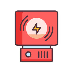 Red Energy Box with Lightning Bolt Power Concept