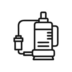 Aquarium filter icon on black background, vector illustration