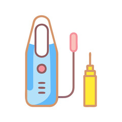 Icon of professional nail manicure tools on black background