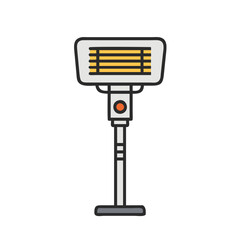 Illustration of an electric patio heater, isolated on black