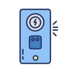 Cute Portable Charger Illustration on Black Background