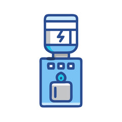Cartoon Water Cooler Illustration on a Black Background