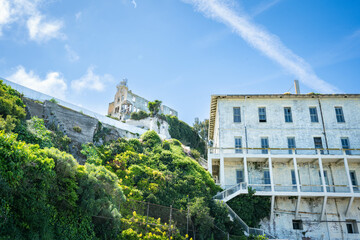 San Francisco, California's Alcatraz National Park in the Spring of 2025 with views of San Francisco and the Golden Gate Bridge