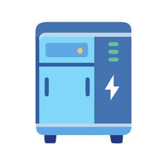 Blue Emergency Power Generator Unit with Lightning Symbol