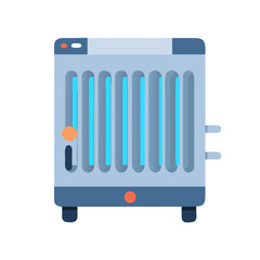 Modern Blue Oil Heater Illustration for Cozy Warmth