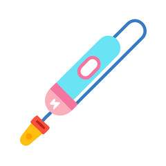 Cartoon style medical thermometer illustration on black background