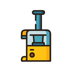 Colorful Cartoon Illustration of a Juicer on Black