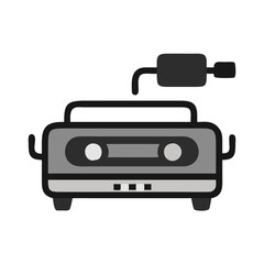 Retro portable cassette tape player vector icon design