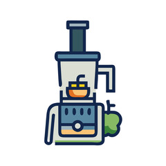 Modern electric juicer for healthy juice preparation concept