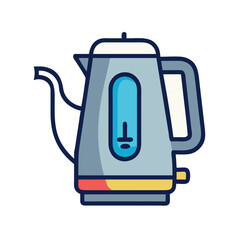 Modern Electric Kettle Illustration on a Black Background