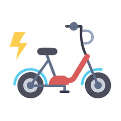 Electric Scooter Illustration with Lightning Bolt Symbol