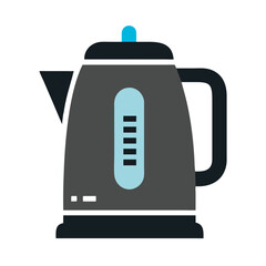Modern Electric Kettle Illustration on Black Background