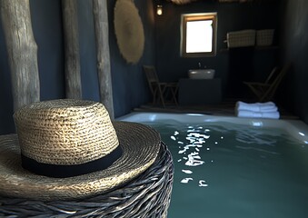 Rustic Hot Tub Room Interior