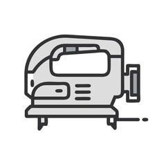 Electric Jigsaw vector illustration, DIY power tool design