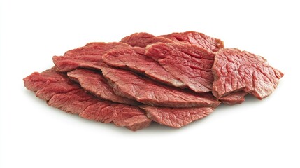 Obraz premium Medium-done sirloin steak sliced thin, showing balanced cook throughout.