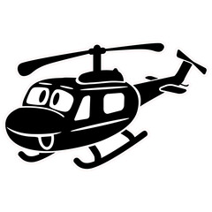 Happy helicopter vector design for laser and plotter projects