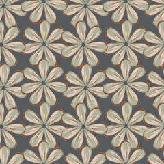 Vintage Floral patterns seamless background border embroidery ethnic batik retro. Flower motifs paisley batik. Blue silhouette watercolour flowers ikat design hand drawn. Vector illustration