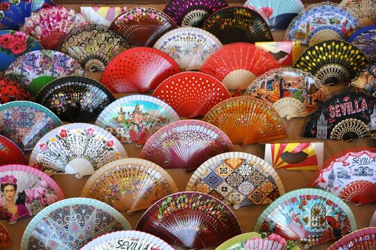 Europe Spain Sevilla Feria de Abril abanicos