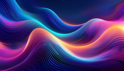 Obraz premium seamless futuristic wave pattern with smooth curves and neon gradients creating a digital motion blur effect for modern design generative ai
