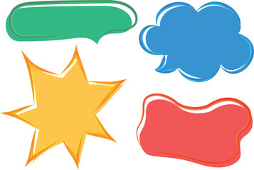 multicolor art doodle speech bubbles abstract frames set vector