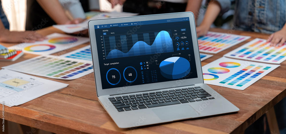Aufkleber business data dashboard provide brisk business intelligence analytic for marketing strategy planning