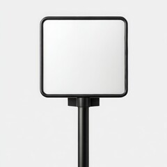 Blank square sign with frame on white background