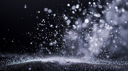 Obraz premium White powder explosion against black background