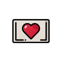 Stylized illustration of a heart symbol on a digital screen.
