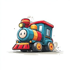 A colorful cartoon train illustration, perfect for children's materials and fun designs.