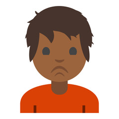 Sad Boy Clipart Illustration | Worried Expression Cartoon Style Isolated on White Background